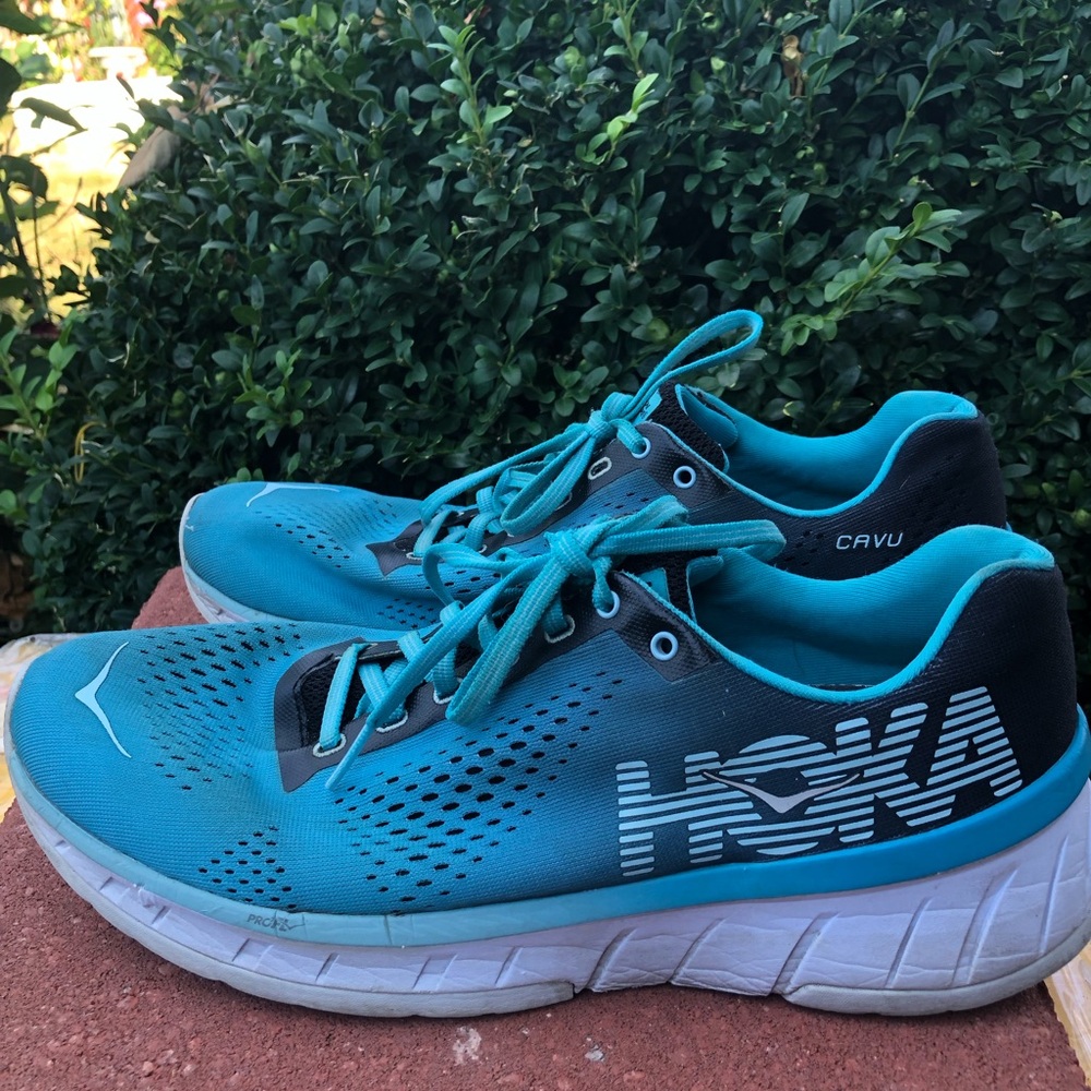 Hoka One Obe Carvu Women's Turquoise/Black Running Sneakers Size 10